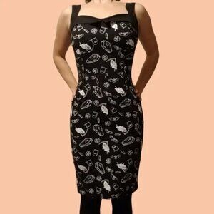 Goth / Rockabilly / Halloween Pinup Pencil Dress